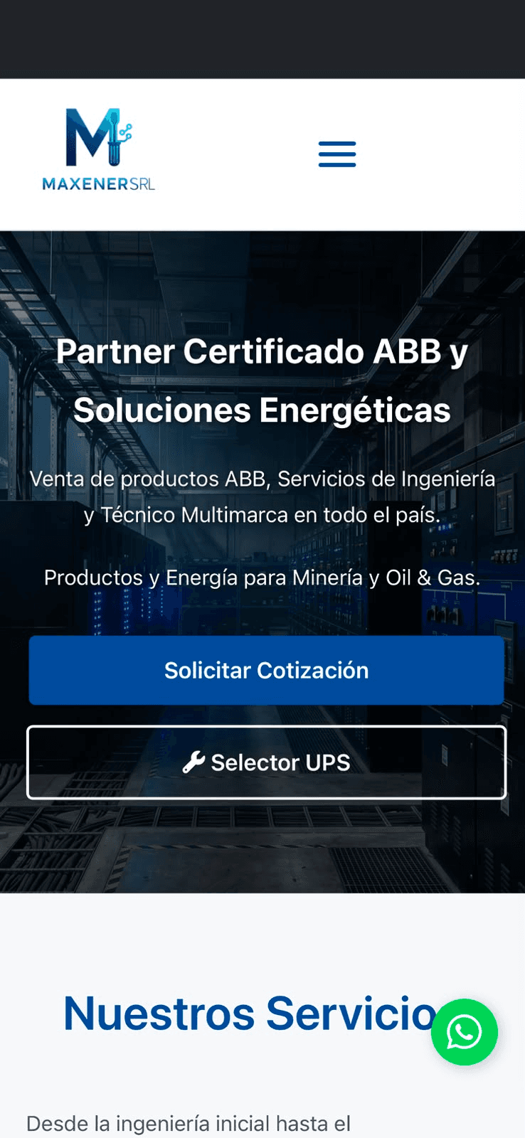 Portada en versión móvil